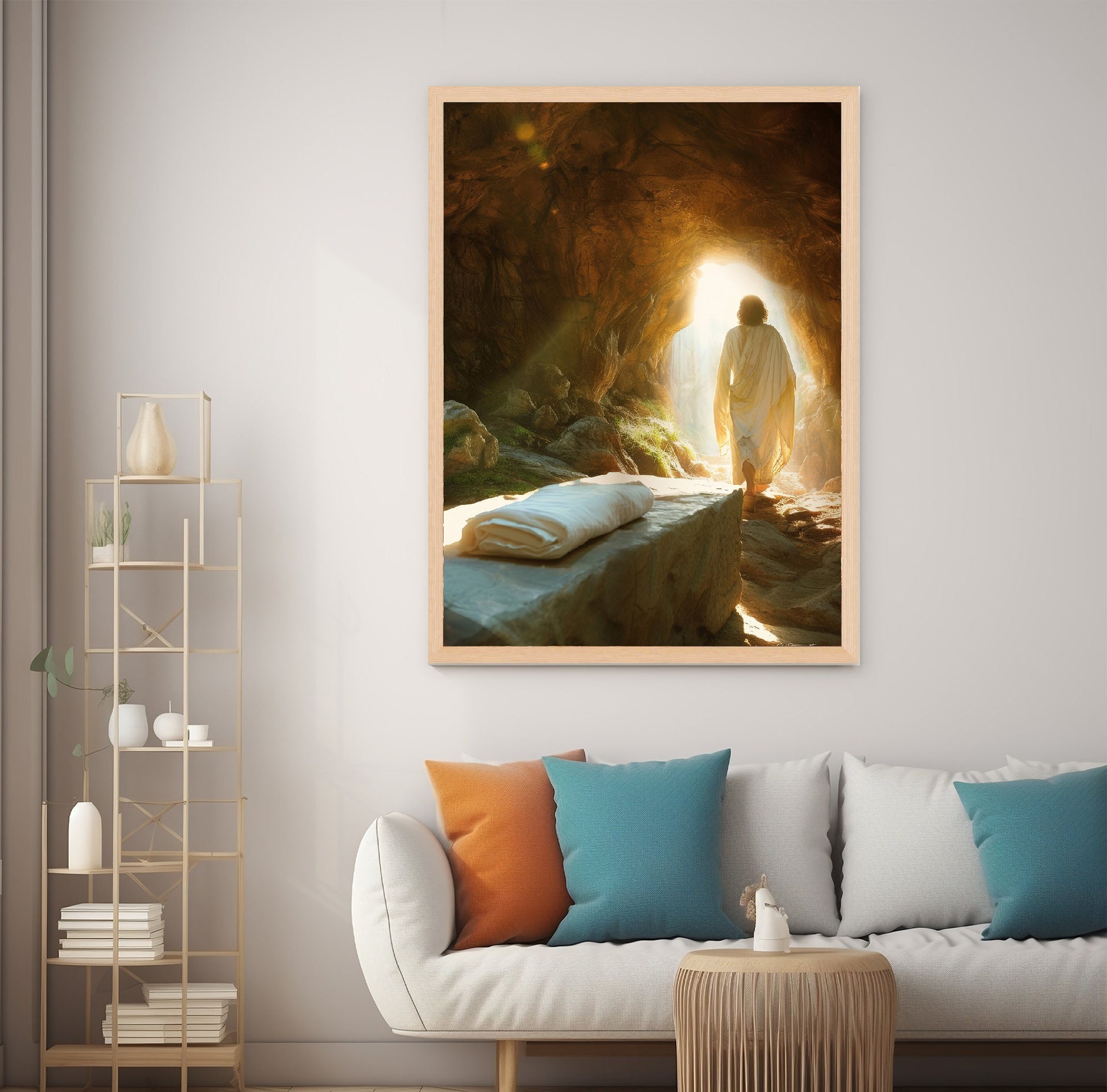 Victory in Jesus Poster, Coming Back, Variant, Christian Art Poster, Resurrection, Empty Tomb, Easter, Risen Lord, Jesus Poster